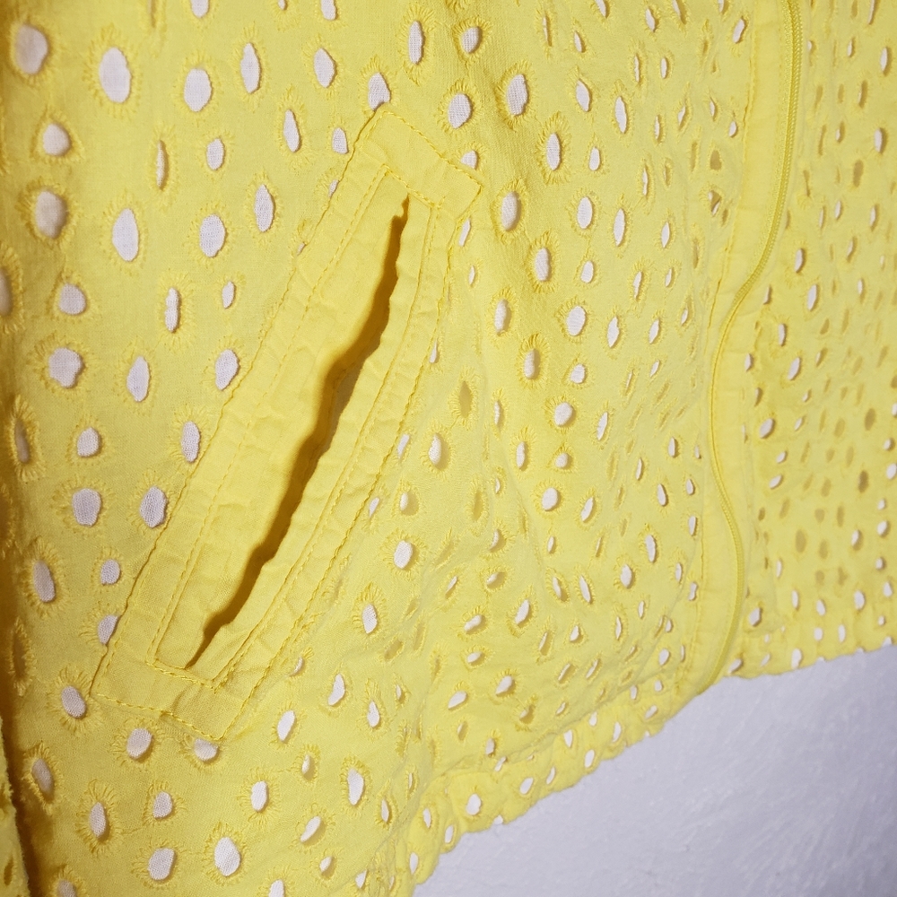 Ruby Rd. Yellow Holed Jacket With Pockets Zip Up … - image 6